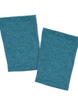 Two teal heathered support sleeves