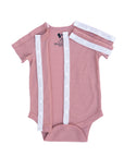 Pink All Access Bodysuit with snaps open