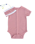 Flat of pink all access bodysuit with tubing