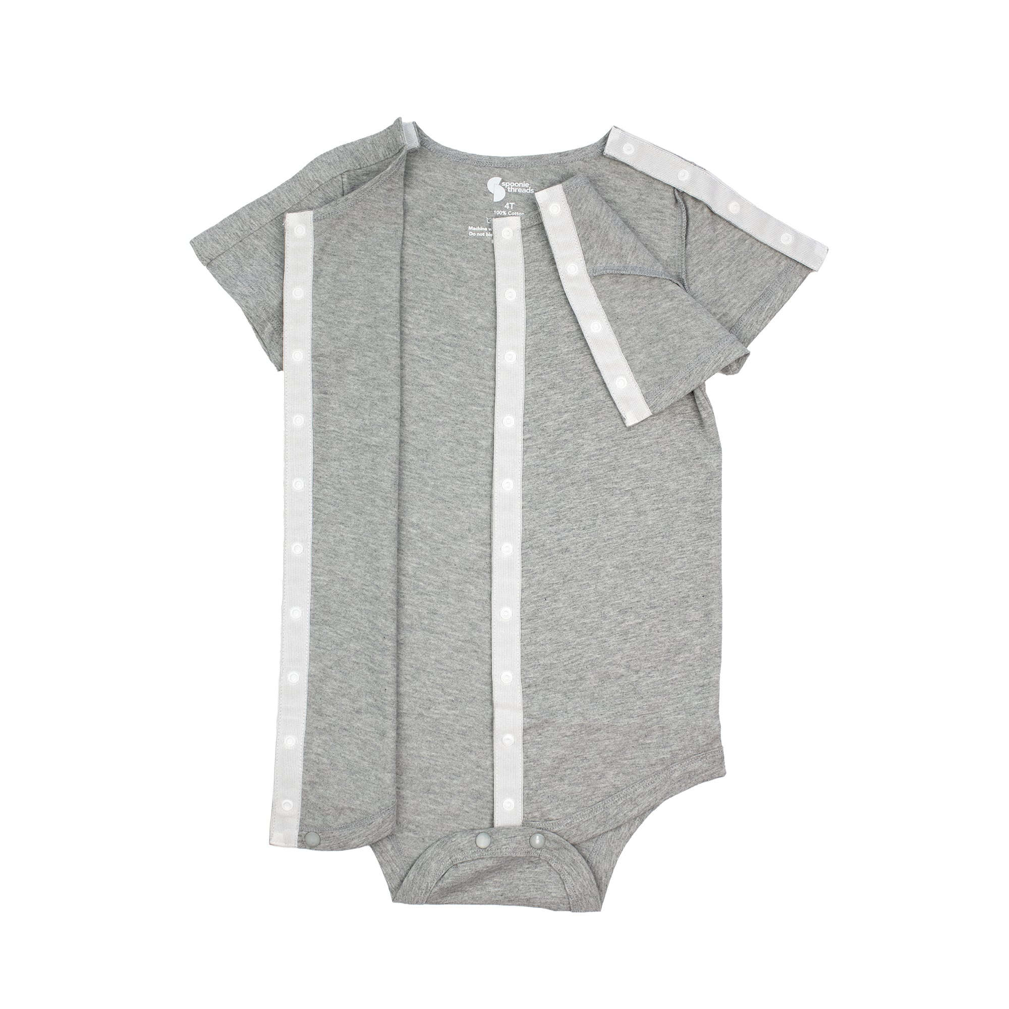 Gray All-Access Bodysuit | G-Tube, Catheter, NICU/PICU, Port-friendly adaptive clothing