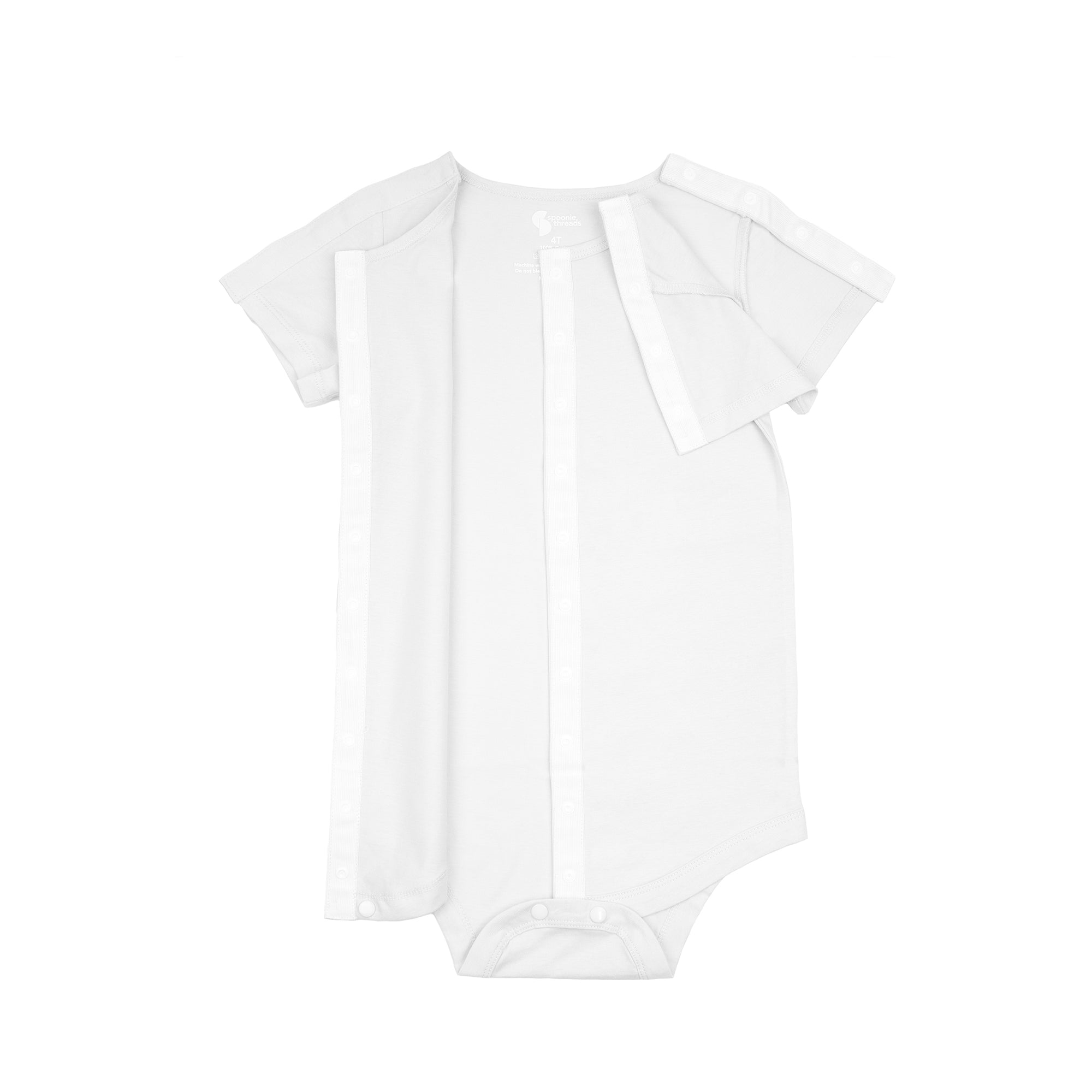 White All-Access Bodysuit | G-Tube, Catheter, NICU/PICU, Port-friendly adaptive clothing