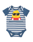 Duckies short sleeve tummy zip bodysuit
