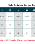 Zip Access Wide Leg Pant Size Chart