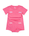 Flat of Pink Tummy Access Bodysuit Open