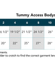 Tummy Access Bodysuit Size Chart