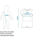 Tummy Access Bodysuit Body Diagram - Measure from shoulder to crotch to find the correct garment length