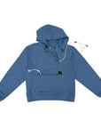 Denim Zipper Access Hoodie with medical devices