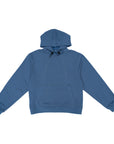 Flat of Denim Zipper Access Hoodie against white background
