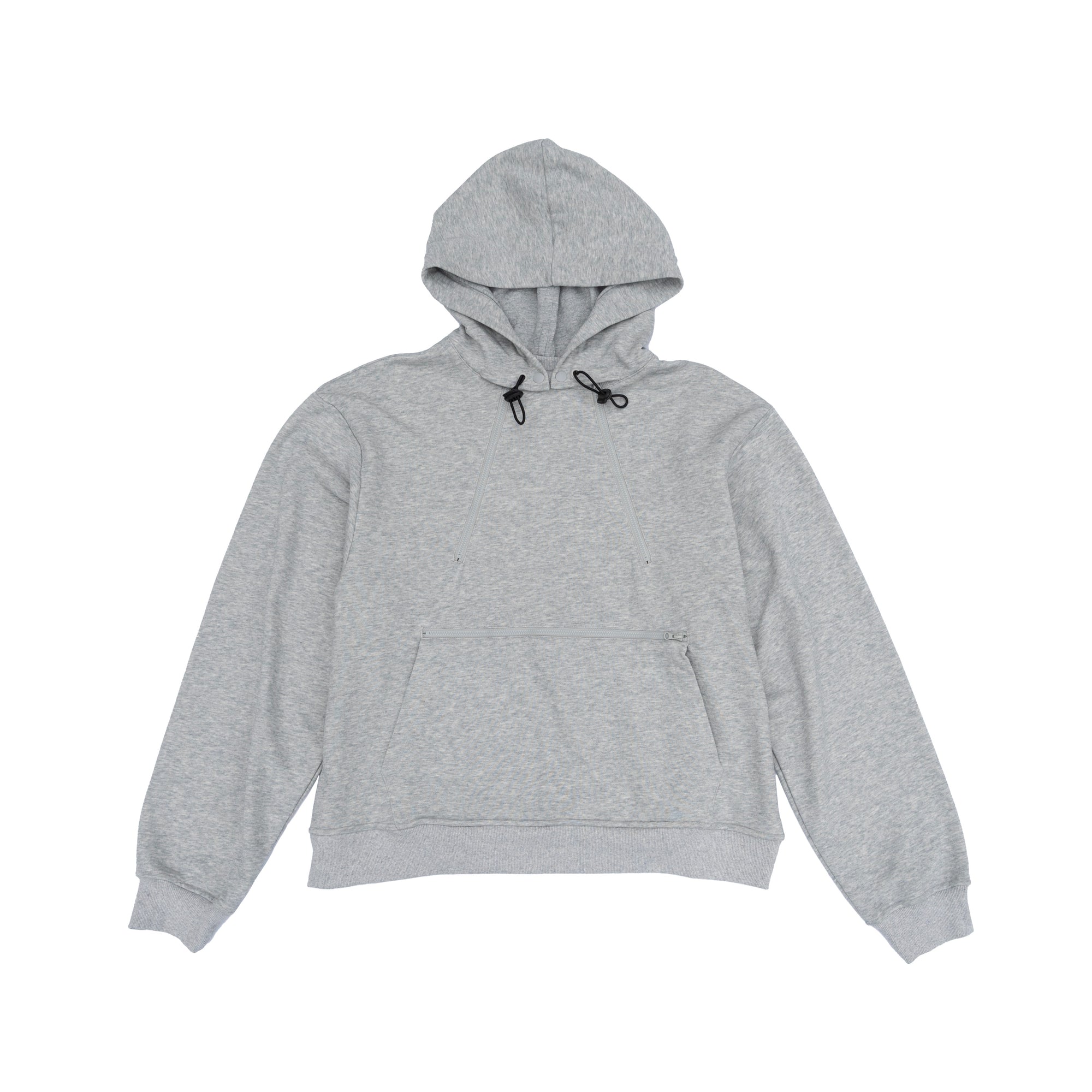 Flat of gray Adult Chest & Abdomen Zipper Access Hoodie