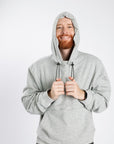Adult Chest & Abdomen Zipper Access Hoodie with hood up