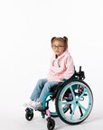 Gracie wearing Pale Pink Zipper Access Hoodie in wheelchair