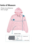 Points of Measure for Zipper Access Hoodie