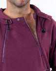 Closeup of open chest zipper