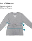 Adult Chest Access Fleece Wrap Top Points of Measure