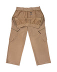 Flat of Wide Leg Cargo Pants in Khaki with open side zippers