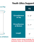 Youth Ultra Support Sleeve Size Chart