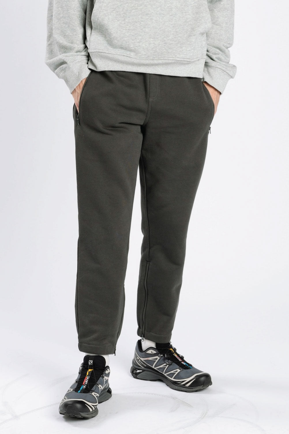 Man wearing Vintage Black Adult Ankle Zip Access Pant