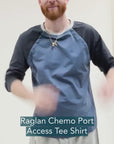 Colorblock Raglan Chemo Port Access Tee Shirt Video