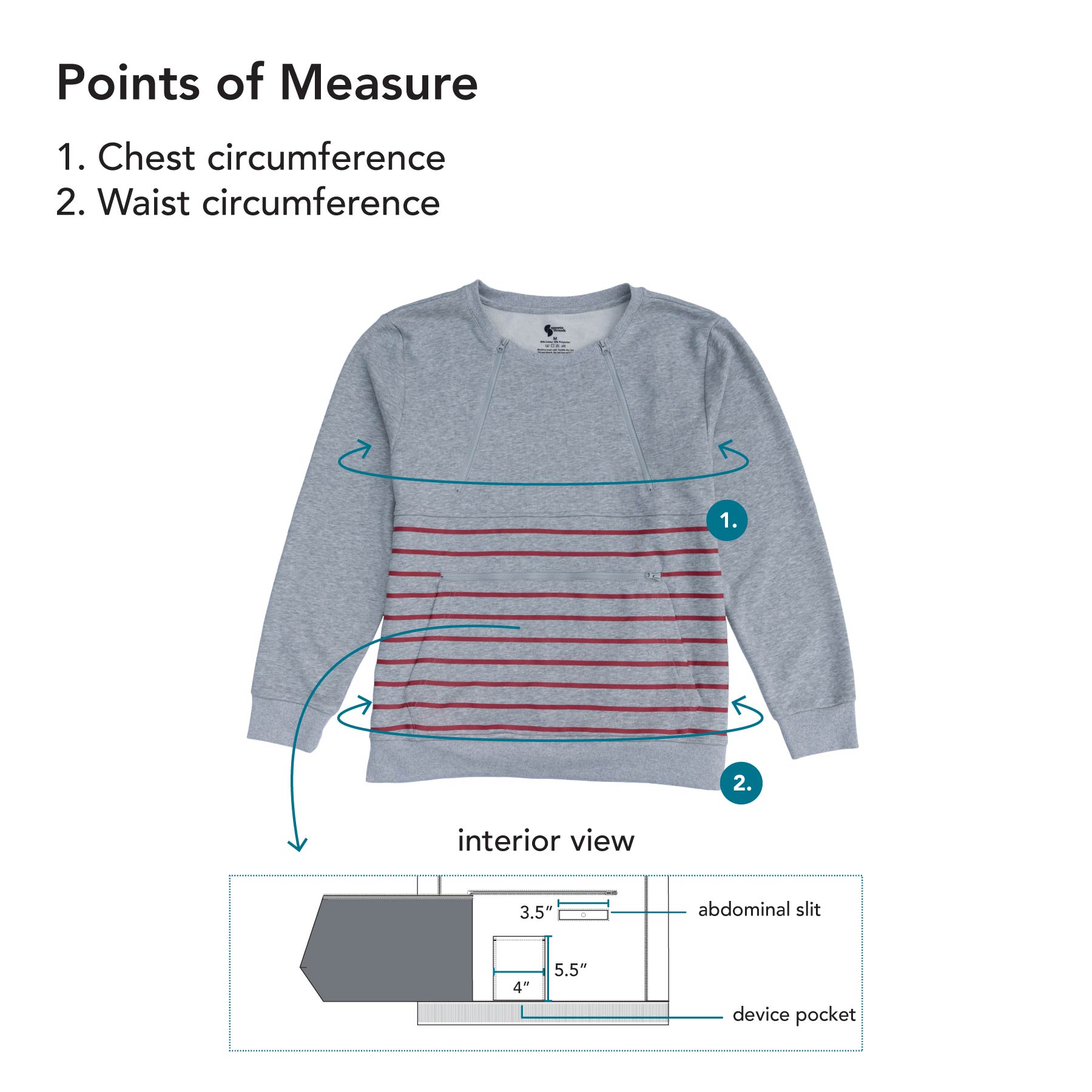 Stripe Zip Access Sweatshirt Points of Measure