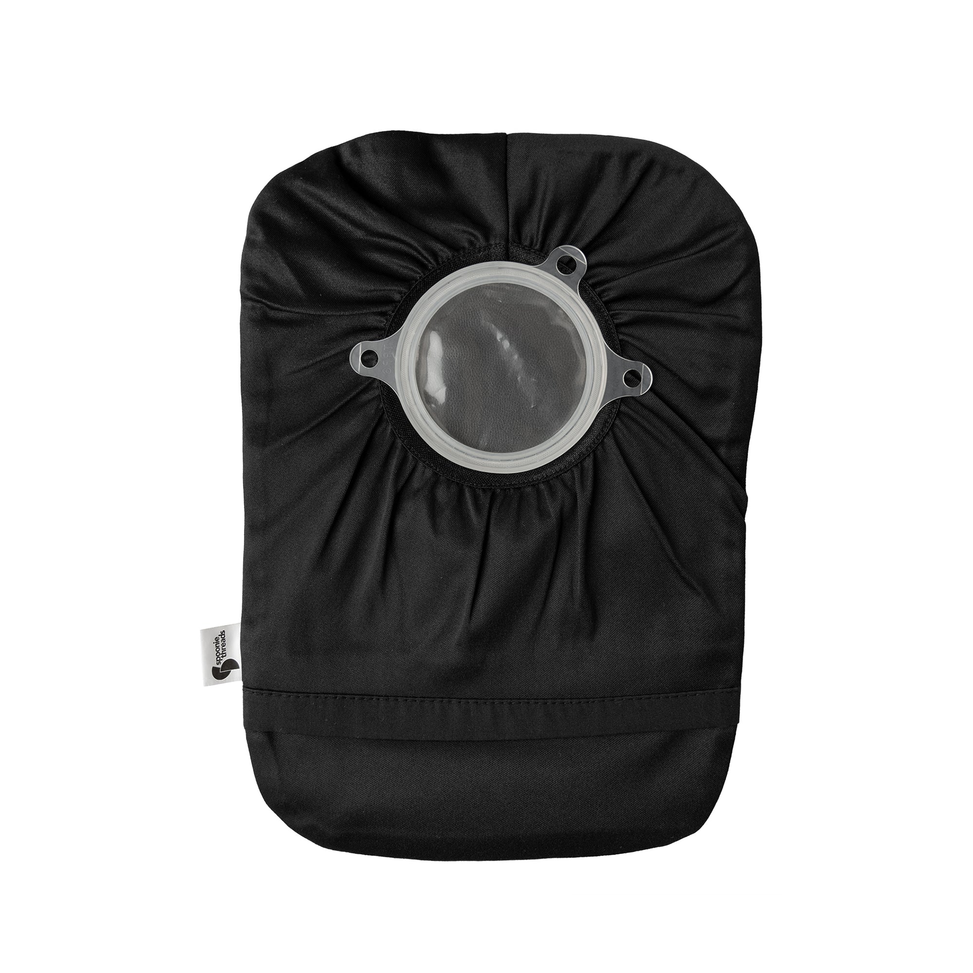 Black "Go with the Flow" Elastic Ostomy, Colostomy, Ileostomy Bag Cover