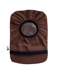 Flat of Brown elastic ostomy bag cover without pouch