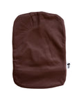 Flat of the back of brown elastic ostomy bag cover