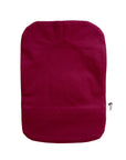 Flat of back of Burgundy elastic ostomy bag cover
