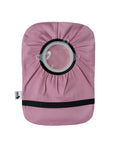 Flat of Dusty Pink elastic ostomy bag cover with pouch