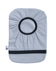 Flat of Gray elastic ostomy bag cover without pouch