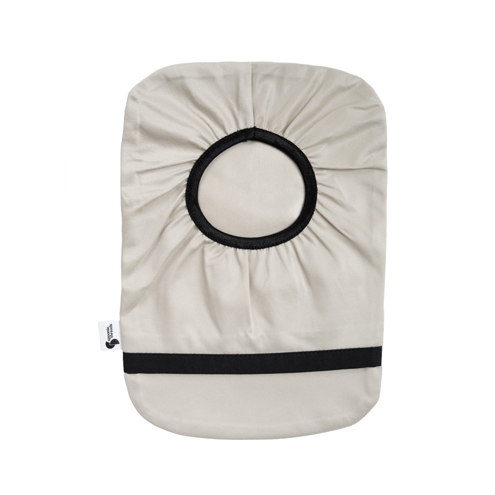 Flat of Beige elastic ostomy bag cover without pouch