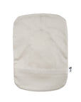Flat of back of Beige elastic ostomy bag cover