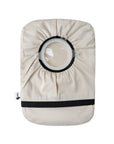 Flat of Beige elastic ostomy bag cover with pouch