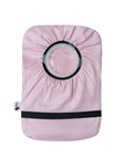 Flat of Light Pink elastic ostomy bag cover with pouch