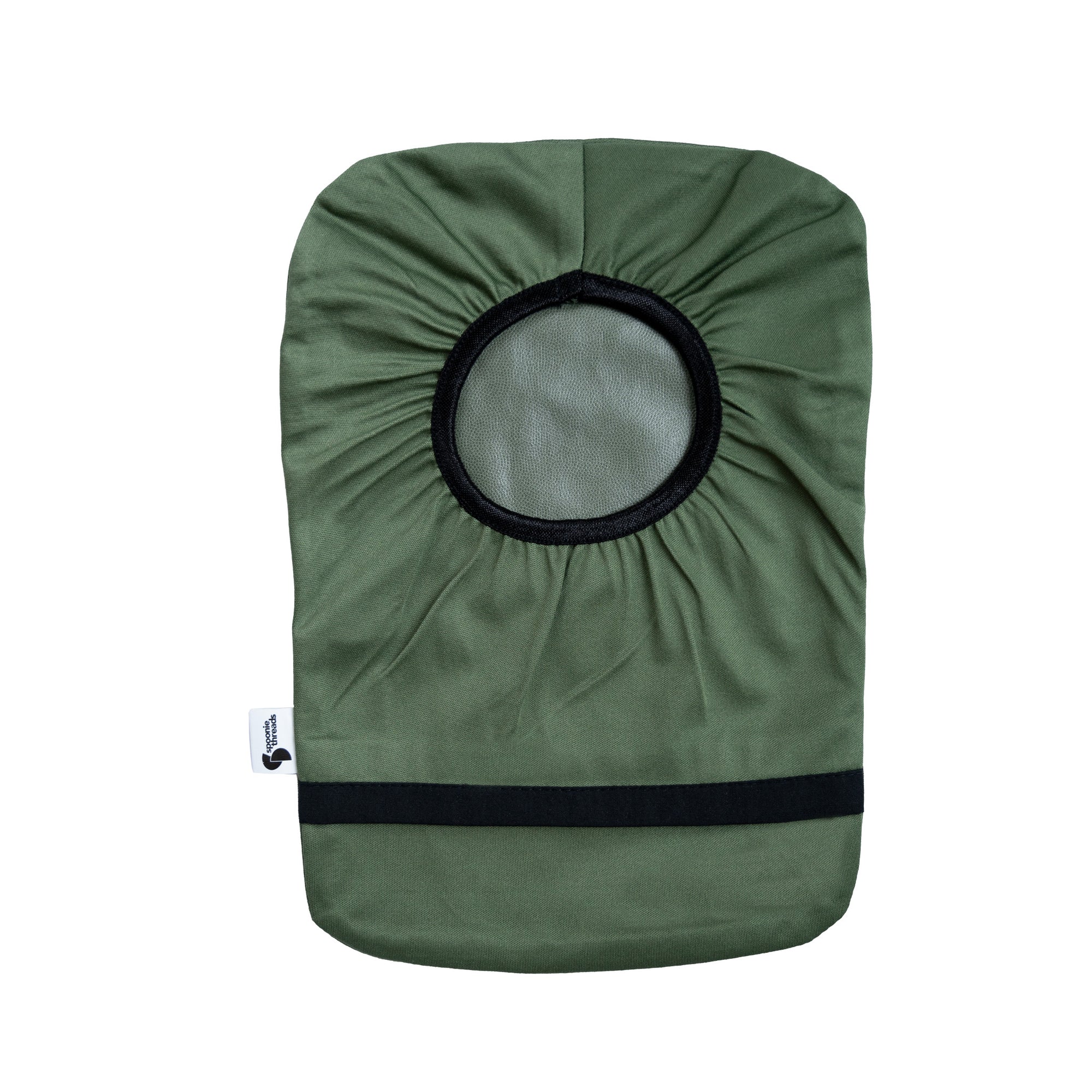 Flat of Olive elastic ostomy bag cover without pouch