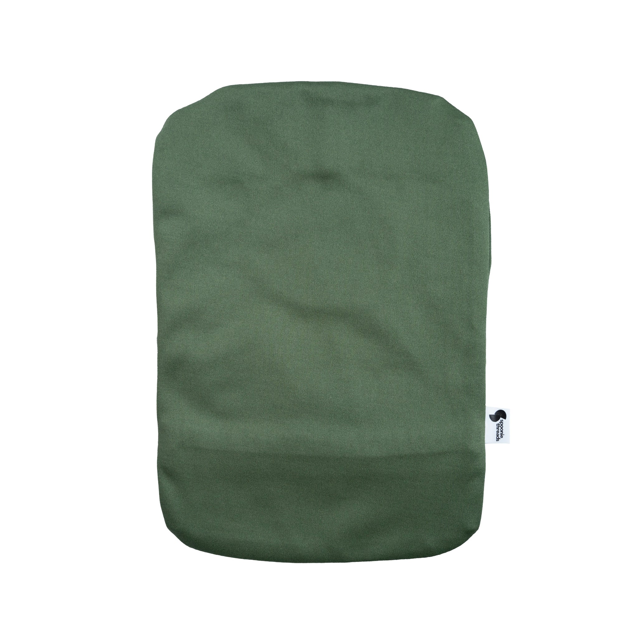 Back of flat of Olive elastic ostomy bag cover