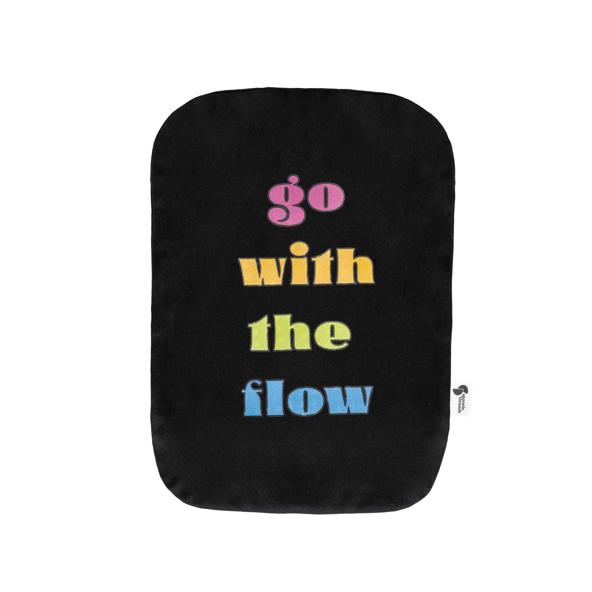 Black "Go with the Flow" Elastic Ostomy, Colostomy, Ileostomy Bag Cover