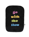 Black "Go with the Flow" Elastic Ostomy, Colostomy, Ileostomy Bag Cover