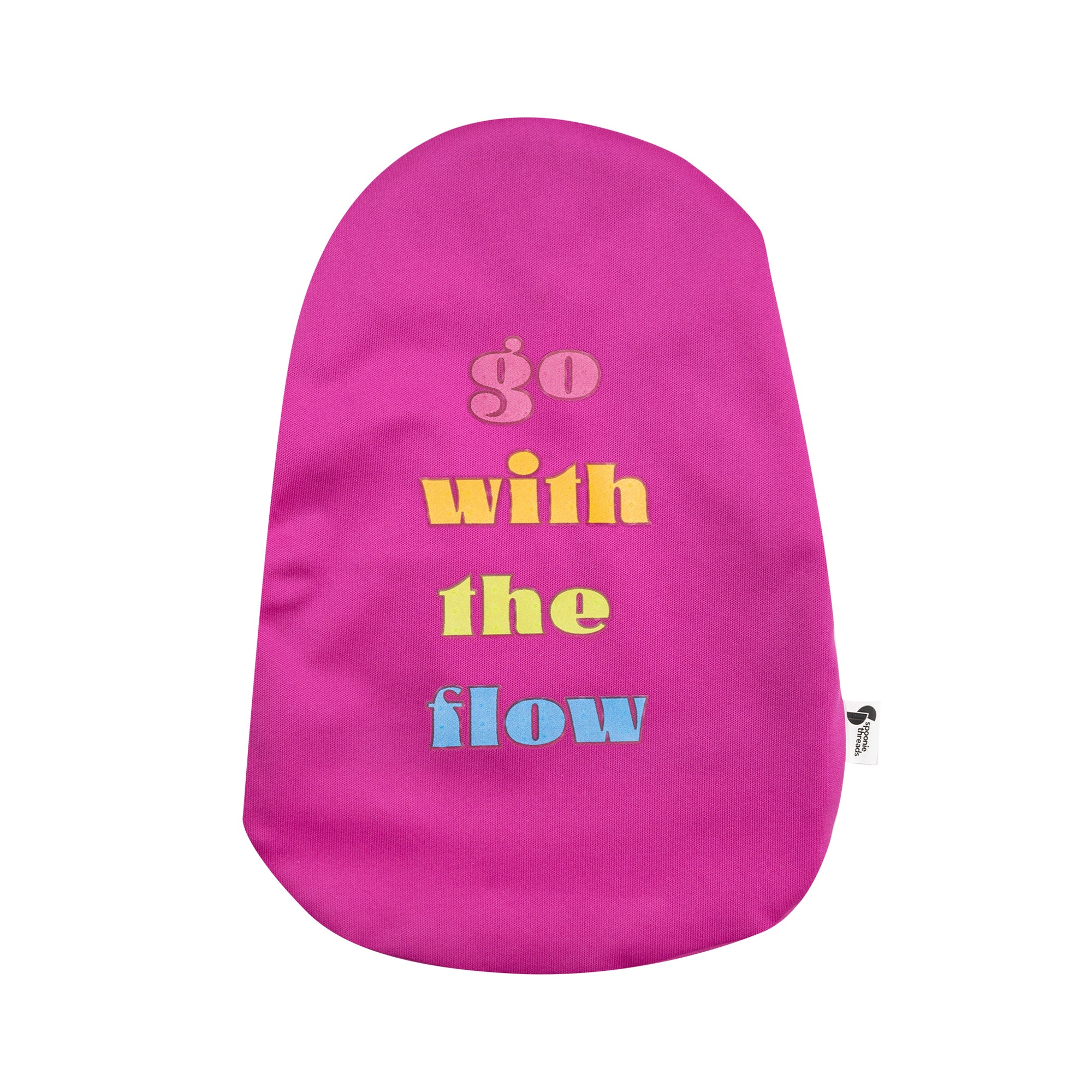 Fuchsia "Go with the Flow" Elastic Ostomy, Colostomy, Ileostomy Bag Cover