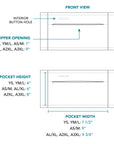 Sketch of Ultra Double Pocket Belt, showing dimensions