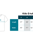 Kids G-tube zip shirt size chart