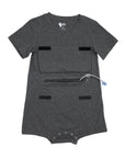 Charcoal Pocket Flap Bodysuit FINAL CLEARANCE