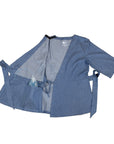 Adult Chest Access Chambray Wrap Top with drainage bulb
