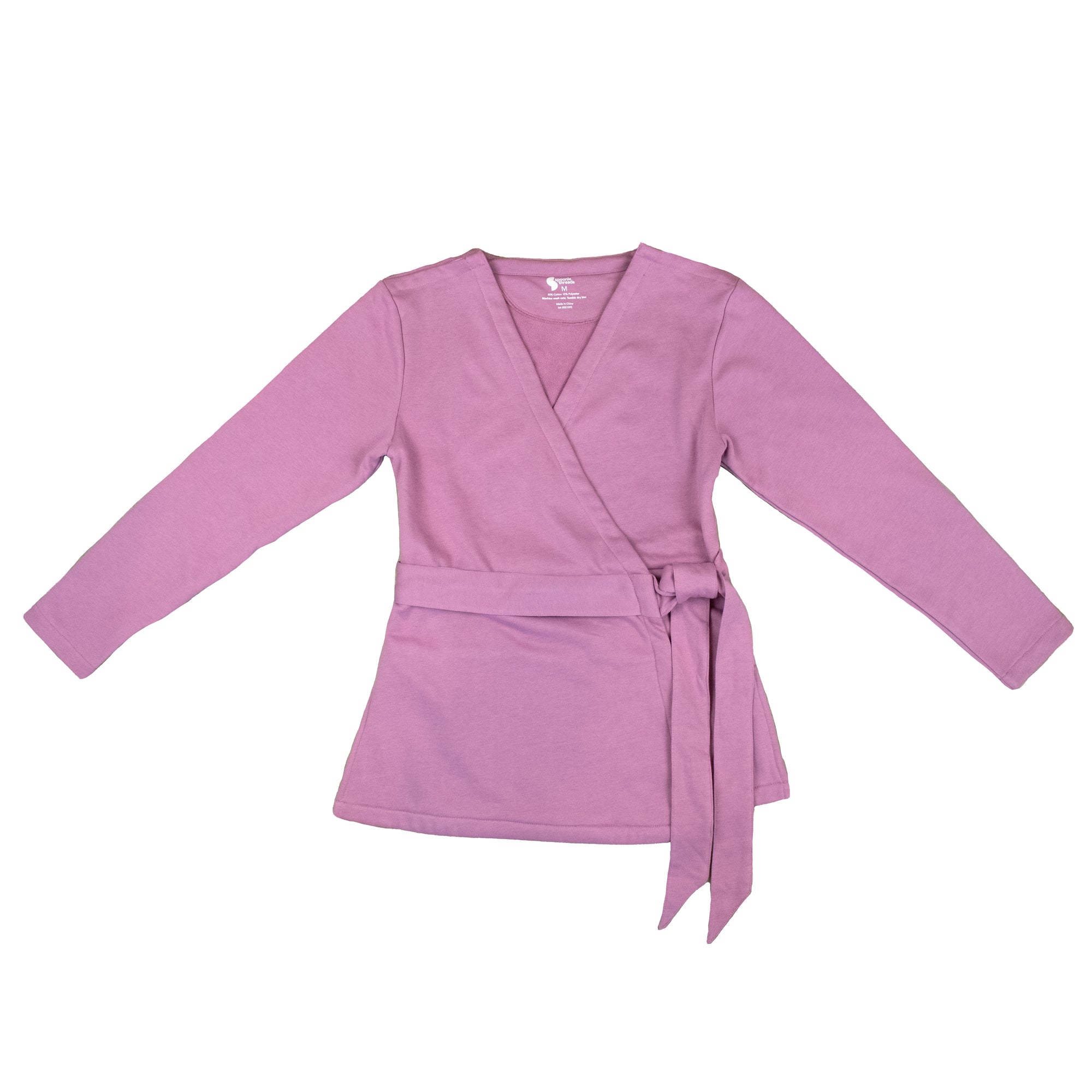 Flat of pink Adult Chest Access French Terry Wrap Top