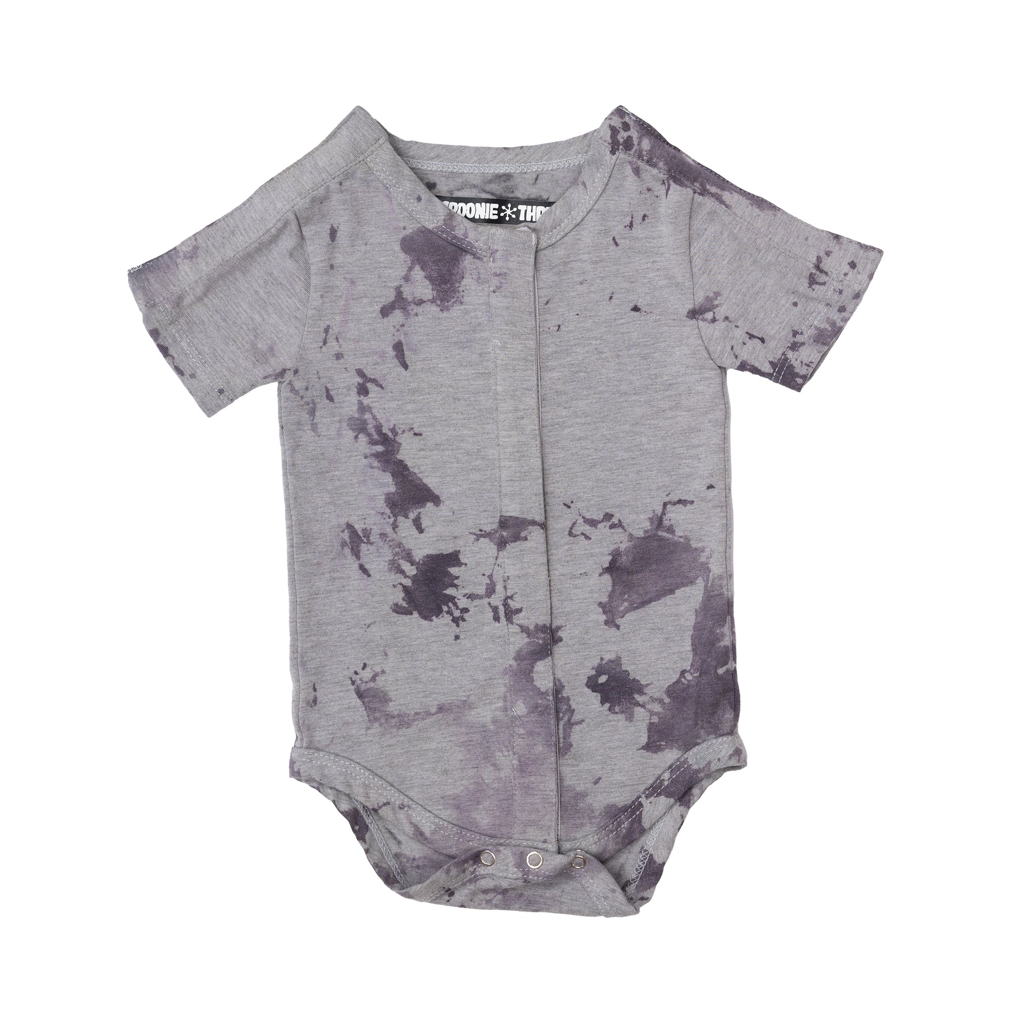 Flat of gray tie dye all access bodysuit