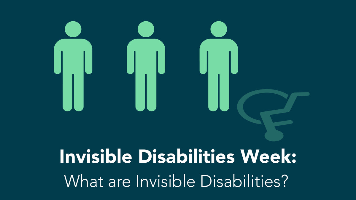 Images of graphics three teal person and one siloutte of a person in a wheelchair. 