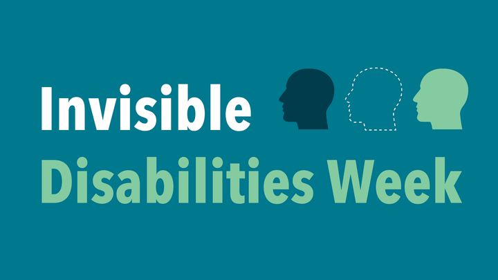 invisible disabilities week graphic with 3 face profiles