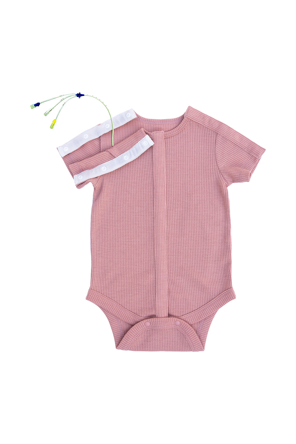 Flat of Pink Waffle All access Bodysuit