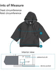 3/4 Sleeve Half-Zip Access Hoodie Points of Measure