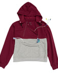 Crimson/Heather Gray Colorblock Adult Zip Access Hoodie