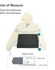 Measurement guide for Colorblock Hoodie with labeled points